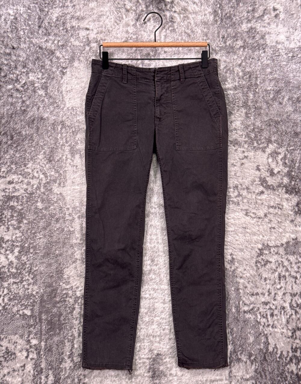 Nili Lotan Jenna Pants 0 Womens Washed Black / Gray Fatigue Utility